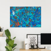Blauw patroon Shattuckiet Poster (Thuiskantoor)