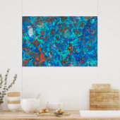 Blauw patroon Shattuckiet Poster (Keuken)
