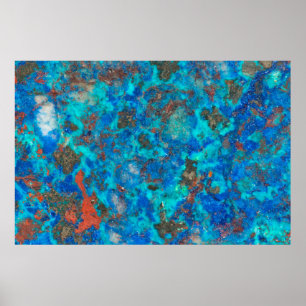 Blauw patroon Shattuckiet Poster