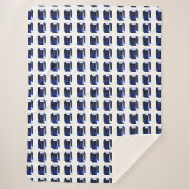 Blauw patroon sherpa deken