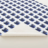 Blauw patroon sherpa deken (3/4)