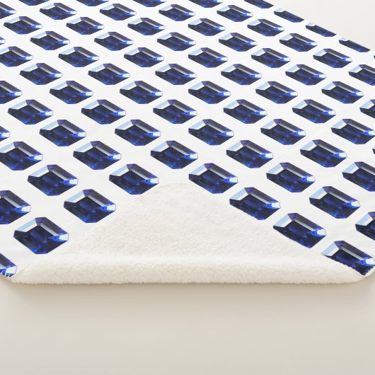 Blauw patroon sherpa deken (3/4)