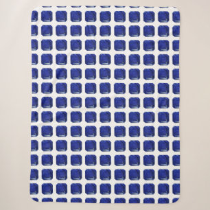 Blauw patroon sherpa deken