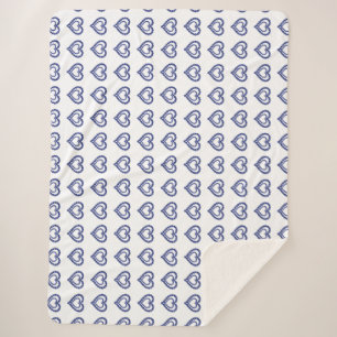 Blauw patroon sherpa deken