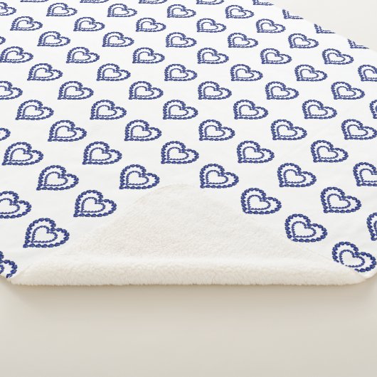 Blauw patroon sherpa deken (3/4)