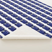 Blauw patroon sherpa deken (3/4)