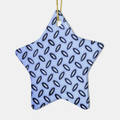 Blauw patroon sterornament keramisch ornament (Links)