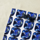 Blauw patroon strandlaken (In situ)