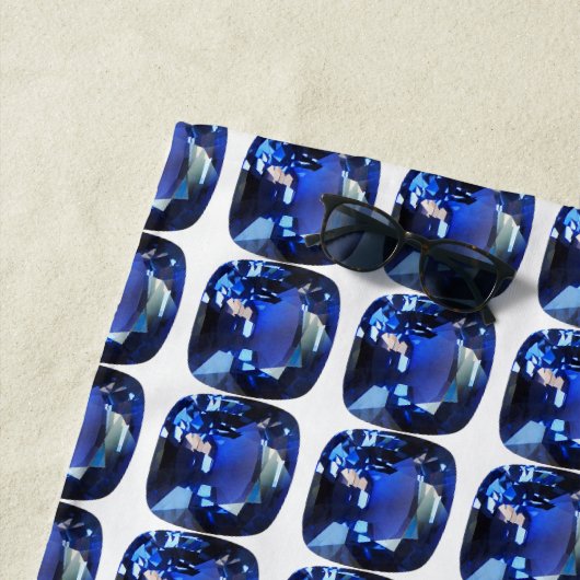 Blauw patroon strandlaken (In situ)