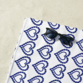 Blauw patroon strandlaken (In situ)