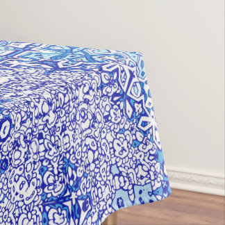 Blauw patroon tafelkleed voor huisdecoratie