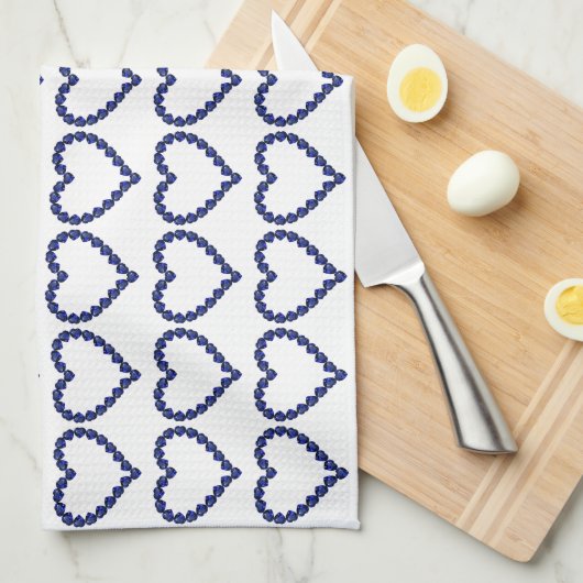 Blauw patroon theedoek (Quarter Fold)