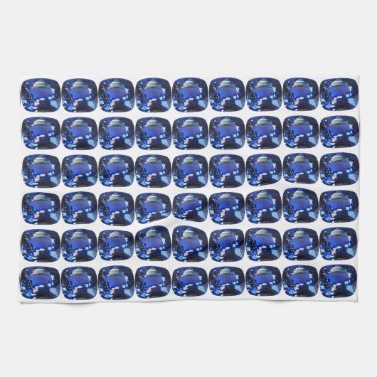 Blauw patroon theedoek (Horizontaal)