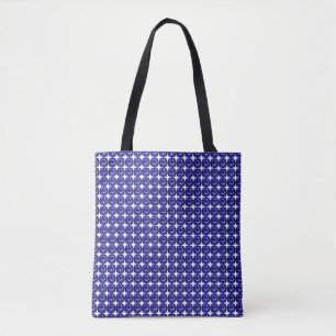 Blauw patroon tote bag