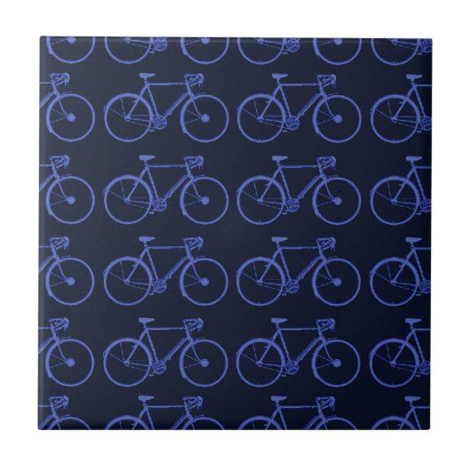 Blauw patroon van fietsen tegeltje (Voorkant)