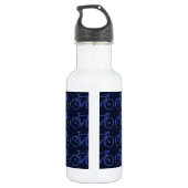 Blauw patroon van fietsen waterfles  (Achterkant)