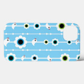 blauw patroon van vogel en bloemen Case-Mate iPhone case (Achterkant (horizontaal))