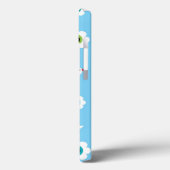 blauw patroon van vogel en bloemen Case-Mate iPhone case (Achterkant / Links)
