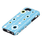 blauw patroon van vogel en bloemen Case-Mate iPhone case (Onderkant)