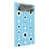 blauw patroon van vogel en bloemen mini klembord (Schuin)