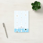 blauw patroon van vogel en bloemen post-it® notes (Kantoor)
