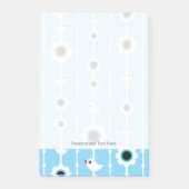 blauw patroon van vogel en bloemen post-it® notes (Voorkant)