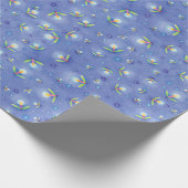 Blauw patroon vijf pagina's cadeaupapier (Hoek)