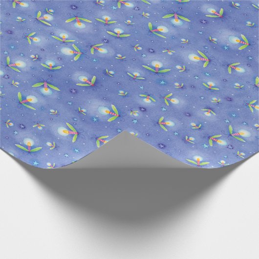 Blauw patroon vijf pagina's cadeaupapier (Hoek)