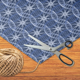 Blauw patroon wielwielwielwielen tissuepapier