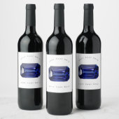 Blauw patroon wijn etiket (Flessen)