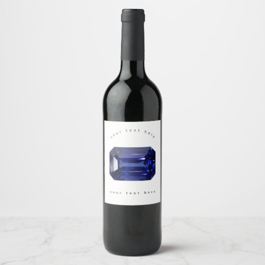 Blauw patroon wijn etiket (Voorkant)