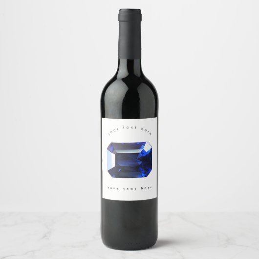 Blauw patroon wijn etiket (Voorkant)
