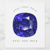 Blauw patroon wijn etiket (Enkel label)