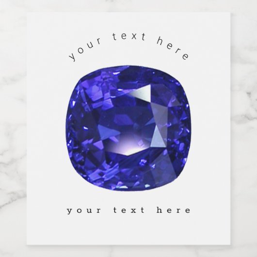 Blauw patroon wijn etiket (Enkel label)