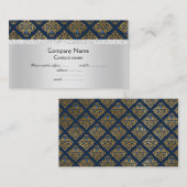 Blauw patroonelegante halfglansbedrijven visitekaartje (Voorkant / Achterkant)