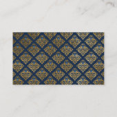 Blauw patroonelegante halfglansbedrijven visitekaartje (Achterkant)