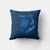 Blauw  Patroonmonogram R Kussen (Achterkant)