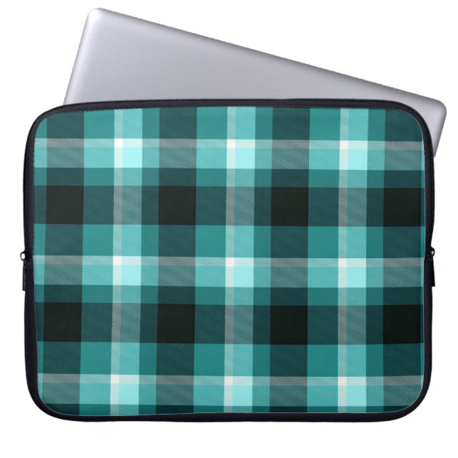 Blauw patroonpatroon laptop sleeve (Voorkant)