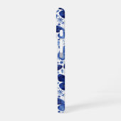 Blauw patroonpatroon Waterverf iPhone 16 Hoesje (Linkerkant)