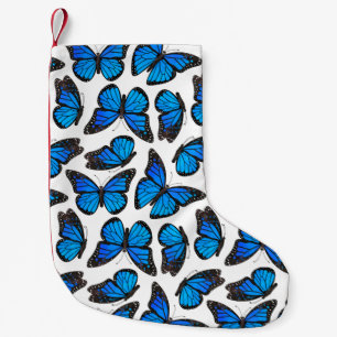 Blauw patroonpatroonpatroon kleine kerstsok
