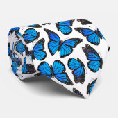 Blauw patroonpatroonpatroon stropdas (Opgerold)