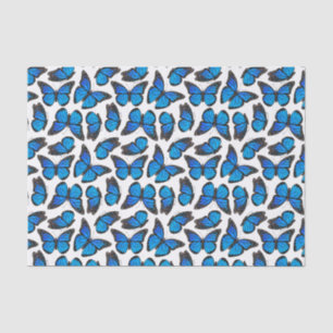 Blauw patroonpatroonpatroon tissuepapier