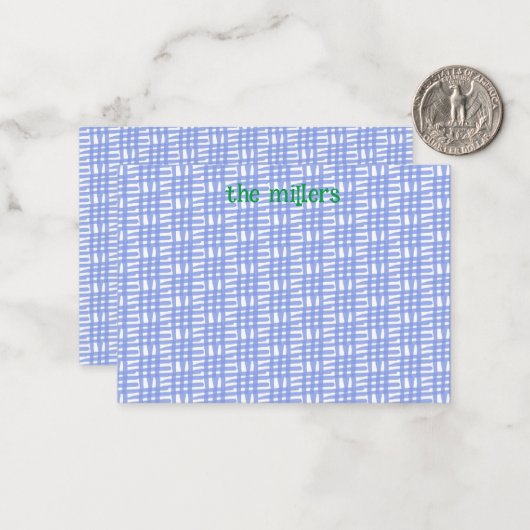 Blauw Patroonvlak Nota Kaart Notitiekaartje (Voorkant / Achterkant in situ)