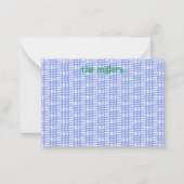 Blauw Patroonvlak Nota Kaart Notitiekaartje (Voorkant)