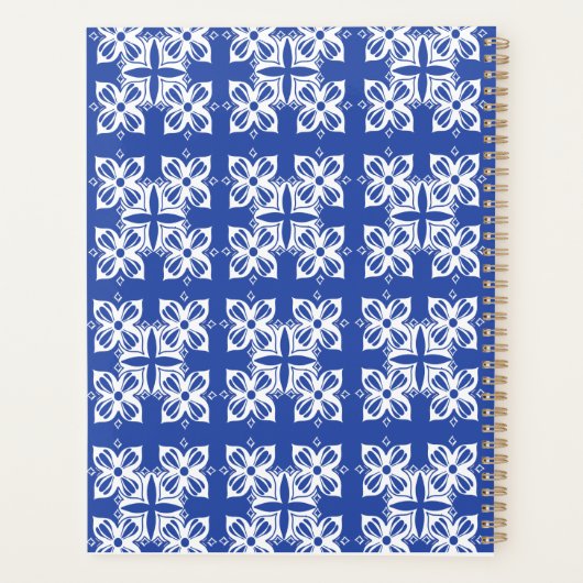 Blauw pattereerde Classic Planner (Achterkant)