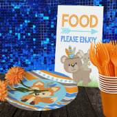 Blauw Patterned Woodland Fox Party Papier Borden Papieren Bordje