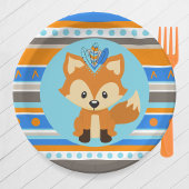 Blauw Patterned Woodland Fox Party Papier Borden Papieren Bordje