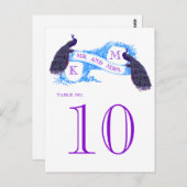 Blauw  Pauw Trouwtafel Nummer 8806CE Briefkaart (Voorkant / Achterkant)