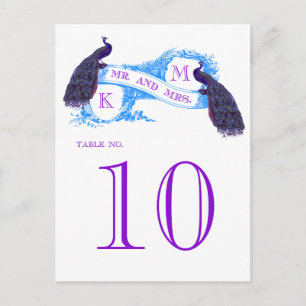 Blauw Pauw Trouwtafel Nummer 8806CE Briefkaart