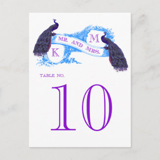 Blauw  Pauw Trouwtafel Nummer 8806CE Briefkaart